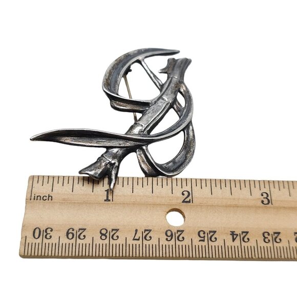 Ming's Hawaiian Hawaii Sugar Cane Brooch Pin Sterling Silver Vintage 22+grams - Picture 7 of 8